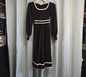 Baltic Born Elegant Black Knit Scoop Knit Midi Dress